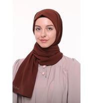 Medine İpeği Düz Tesettür Şal (Çikolata)
