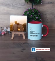 Eşe Hediye Fotoğraflı Dekoratif Taş, Kupa Bardak Beyaz Hediye (Model 2)