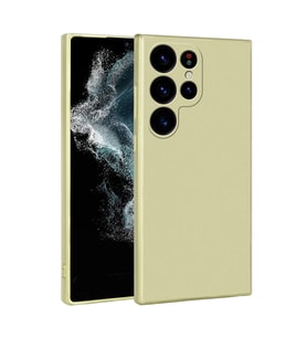 Galaxy S23 Ultra Kılıf Zore Premier Silikon Kılıf (Gold)