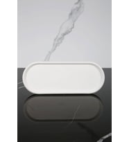 Dekoratif Oval Sunum Tepsisi Tabağı Sunumluk 9x23 Cm (Beyaz)