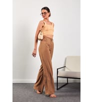 Nare Siyah Crop Top Kadın Atlet (Bej)
