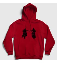 Presmono Unisex Gri Biker Brotherhood Hediye Motorcu Kapüşonlu Sweatshirt 457889tt (Kırmızı)