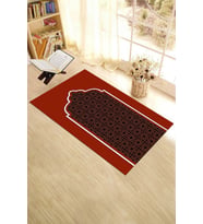 EVDEYA Dijital Baskılı Yıkanabilir Silinebilir Şık Namazlık Seccade 70x130 cm, SECCADE-8-GRİ, (Kırmızı)