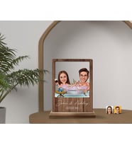 BK Gift Kişiye Özel Sevgililer Karikatürlü Ahşap Standlı Biblo, Sevgililer Günü Hediyesi, Doğum Günü Hediyesi, Yıl Dönümü Hediyesi-1 (Model 13)
