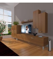 Decoraktiv Eko 6 Slm Std Krom Ayaklı Tv Ünitesi Tv Sehpası (Ceviz)