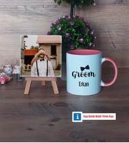 Groom Fotoğraflı Dekoratif Taş, Kupa Bardak Beyaz Hediye (Model 6)
