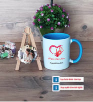 Anneye Hediye Kupa Bardak Beyaz ve Fotoğraflı Ahşap Anahtarlık Hediye (Model 4)