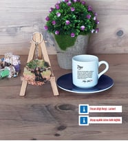 Teyzeye Hediye Türk Kahvesi Fincanı Ahşap Altlıklı ve Fotoğraflı Ahşap Anahtarlık Hediye (Model 4)