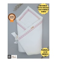 S.kahve Bebek Battaniyesi %100 Pamuklu Doğal Organik Uyku Kundağı Hastane Çıkışı Yenidoğan Hediyelik (Lila)