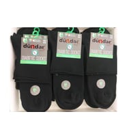 Dündar Erkek Bambu Plus Konç Patik Diyabetik Çorap 5985 - 12 Adet  (Siyah)