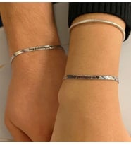 Kişiselleştirilebilir çift bileklik (2 adet) (Gümüş)