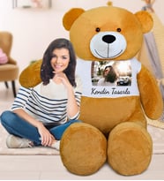 180 cm Kendin Tasarla Tişörtlü Tatlım Peluş Ayıcık (%100 Yerli) (Kahverengi)