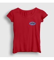Presmono Kadın Sarı Php Coder Programmer Developer Yazılımcı T-Shirt 337473tt (Kırmızı)