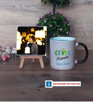 Çevre Mühendisi Fotoğraflı Dekoratif Taş, Kupa Bardak Beyaz Hediye (Model 9)