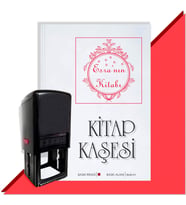 Kişiye Özel  Çerçeveli 6  Kitap Kaşesi (Kırmızı)