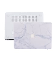 MacBook Pro Retina Kılıf HardCase A1425 A1502 2012/2015 Uyumlu Kılıf Mermer06 (Beyaz - Gümüş)
