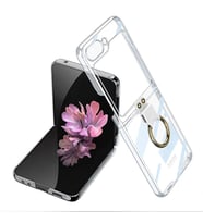 Galaxy Z Flip 6 Kılıf Yüzüklü Kıpta Kılıf (Renksiz)