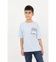 Toontoy Erkek Çocuk Göğsü Cepli Tişört (Mavi)