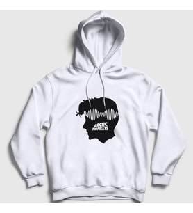 Presmono Unisex Gri Head Arctic Monkeys Kapüşonlu Sweatshirt 13676tt (Beyaz)