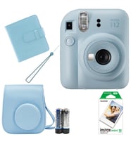 Fujifilm İnstax Mini 12 Fotoğraf Makinesi+Askı+pil +10'lu film+Albüm+Çanta (Mavi)
