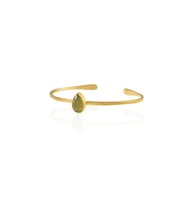Kadir Jewellery Zirkon Taşlı Ayarlanabilir 22 Ayar Altın Kaplama Bilezik (Zeytin Yeşili)