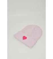Moxxo Sevgililer Günü Özel Koleksiyonu Pembe Kalp Figürlü Gri Renk Unisex Erkek/Kadın Bere (Pembe)
