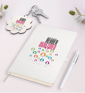 BK Gift Kişiye Özel Rehber Öğretmen Siyah Defter Kalem Ve Anahtarlık Hediye Seti (Model 2)