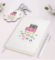 BK Gift Kişiye Özel Rehber Öğretmen Siyah Defter Kalem Ve Anahtarlık Hediye Seti (Model 2)