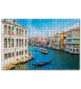 Cakapuzzle Venedik Büyük Kanal ve Binalar  Puzzle Yapboz MDF (Ahşap) (500 Parça)
