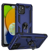 Samsung Galaxy A03 Kılıf Yüzüklü Zırh Tank Vega (Mavi)