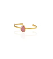 Kadir Jewellery Zirkon Taşlı Ayarlanabilir 22 Ayar Altın Kaplama Bilezik (Pembe)