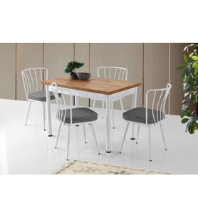 Smart Açılır Mutfak Masası ve 4 Adet Sandalye Takımı 70*110cm (Ceviz)