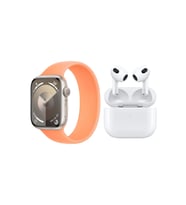 Tüm Akıllı Telefonlarla Uyumlu Dtno 1 Watch 7 Pro Max Smart Watch Akıllı Saat + Tws Airpods 3.nesil Bluetooth Kulaklık (Turuncu-Beyaz)