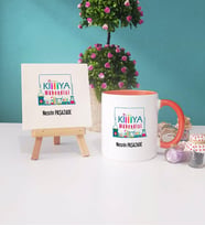 Kimya Mühendisi Kupa Bardak Lacivert Dekoratif Taş Baskı (Model 6)