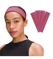 4'lü Spor Saç Bantları - Elastik Kaymaz İnce Saç Ter Kafa Bandı Bandana, Kadın & Erkek Koşu Fitness Yoga Pilates Makyaj Yüz Yıkama Atletik Egzersiz Saç Bandı (Pembe Melanj)
