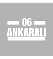 06 Ankaralı Araba Sticker siyah 16x9 CM (Beyaz)