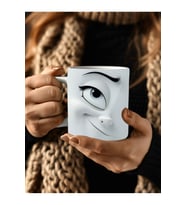İfade Surat Temalı 3 Boyutlu Tasarım Seramik Kupa Mug - Hediyelik Kupa (04)