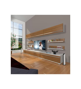 Decoraktiv Eko 8y Mdf Tv Ünitesi Tv Sehpası (Beyaz - Ceviz)
