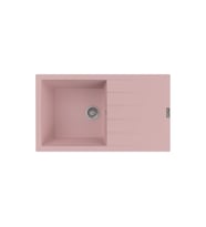 POLEX Cristalüx Granit Evye P-SX1 Siyah Tezgah Altı Ve Tezgah Üstü Mutfak Evyesi 86x49,5cm (Pembe)