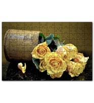 Cakapuzzle Ahşap Vazodan Dökülen Sarı Güller Puzzle Yapboz MDF (Ahşap) (1000 Parça)