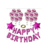 ŞEFFAF BALONLU HAPPY BIRTHDAY FOLYO BALON SET (Pembe)