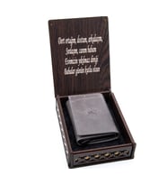 Otomatik Kartılık Cüzdan Ahşap Kutulu (Gri)