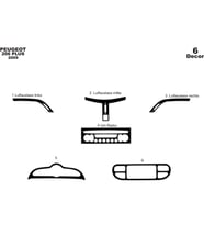 Meriç® Peugeot 206 Plus Ön Torpido Kaplama Maun 6 Parça 2009-› (Piano Black)