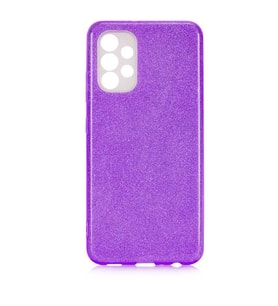 Galaxy A32 4G Kılıf Simli Renkli Silikon (Mor)
