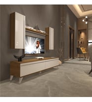 Decoraktiv Eko 5D Mdf Dvd Retro Tv Ünitesi Tv Sehpası - Beyaz - Pera (Pera-Beyaz)