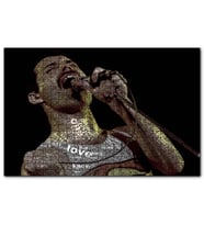 Cakapuzzle Freddie Mercury Üzerinde Şarkı Sözleri  Puzzle Yapboz MDF (Ahşap) (1000 Parça)