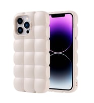 iPhone 14 Pro Max Kılıf Parlak Esnek Silikon Dom Dom Kılıf (Beyaz)