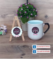 Love Yourself Kupa Bardak Kırmızı ve Ahşap Anahtarlık Hediye (Model 9)