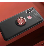 Xiaomi Mi A2 Lite Kılıf Yüzüklü Magnetli Ravel Case (Siyah-Rose Gold)