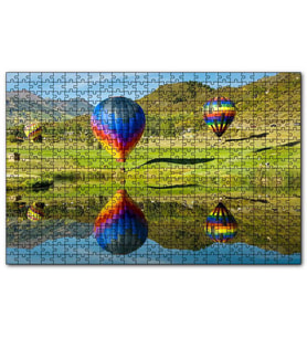 Cakapuzzle Uçan Balon Ve Yolcuları Görseli  Puzzle Yapboz MDF (Ahşap) (255 Parça)